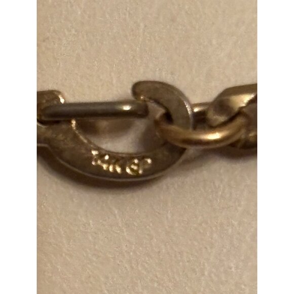 Vintage 14K GP Curb Chain Necklace 15g Gold-Plated Flat Link - Picture 8 of 11